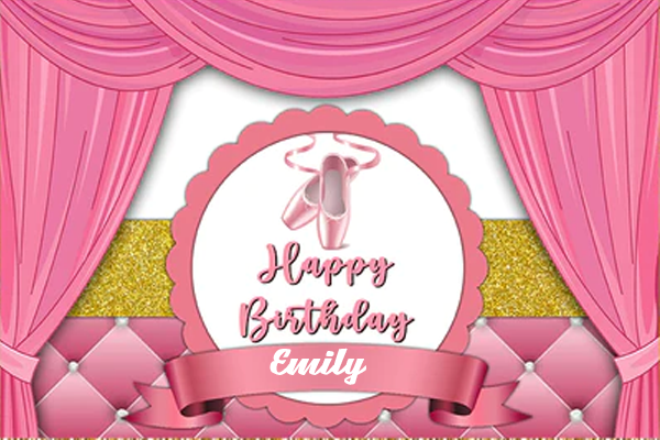 Ballerina Birthday Party Personalized Backdrop.