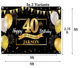 40th Theme Birthday Party Personalized Backdrop.