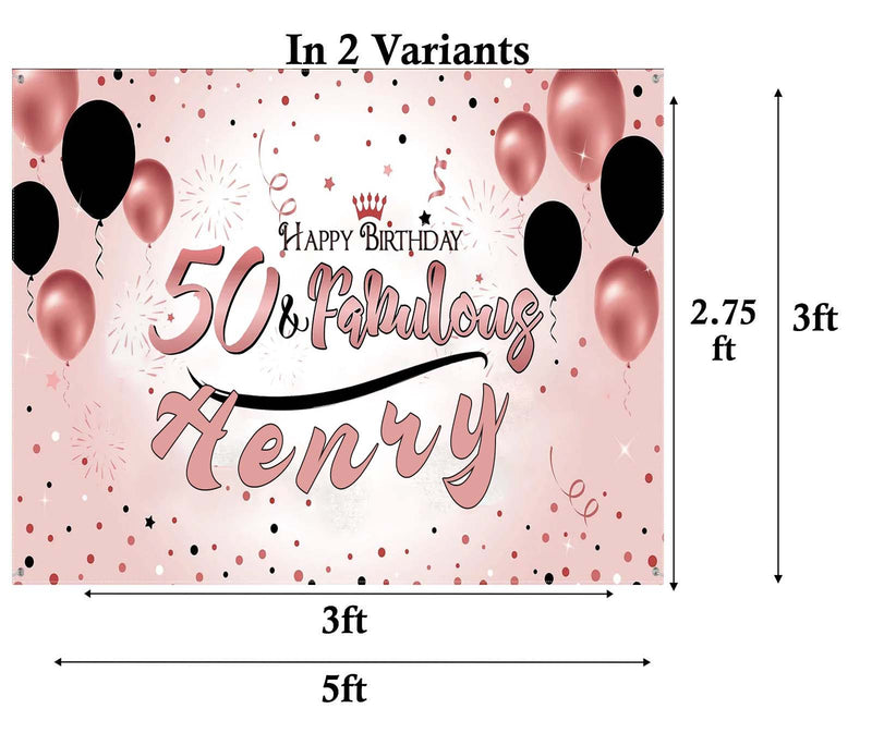 50th Theme Birthday Party Personalized Backdrop