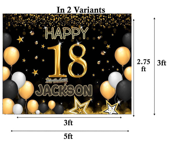18th Birthday Party Personalized Backdrop.