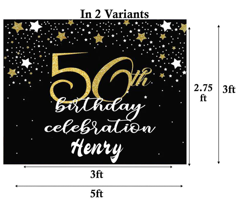 50th Theme Birthday Party Personalized Backdrop