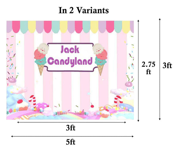 Candyland Birthday Party Personalized Backdrop.