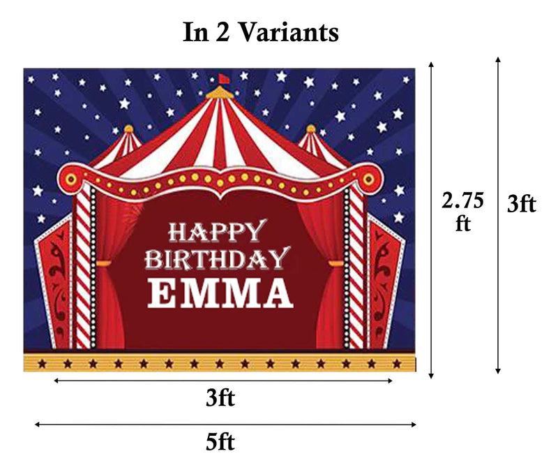 Carnival Theme Birthday Party Personalized Backdrop.