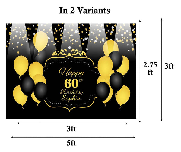 60th Theme Birthday Party Personalized Backdrop