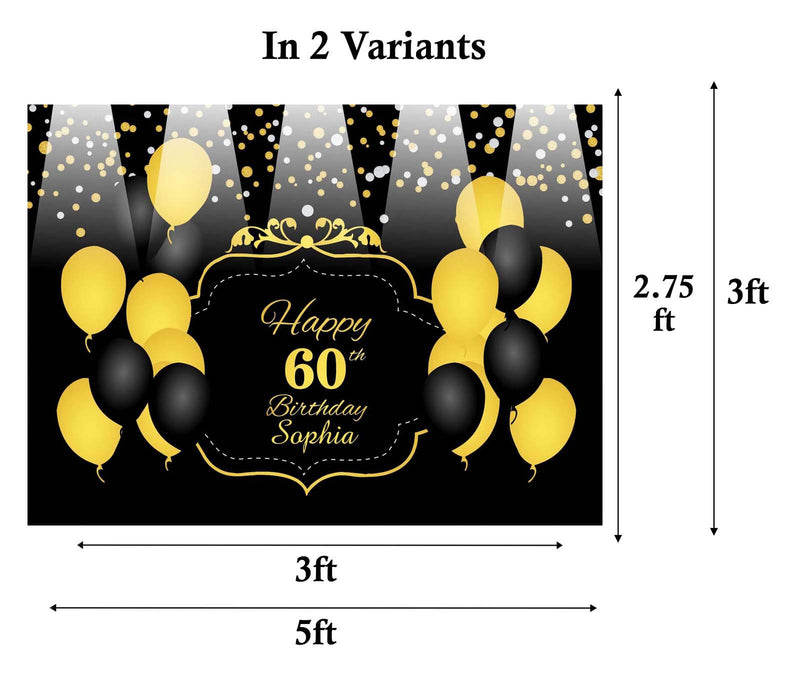 60th Theme Birthday Party Personalized Backdrop