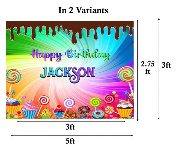 Candyland Birthday Party Personalized Backdrop.