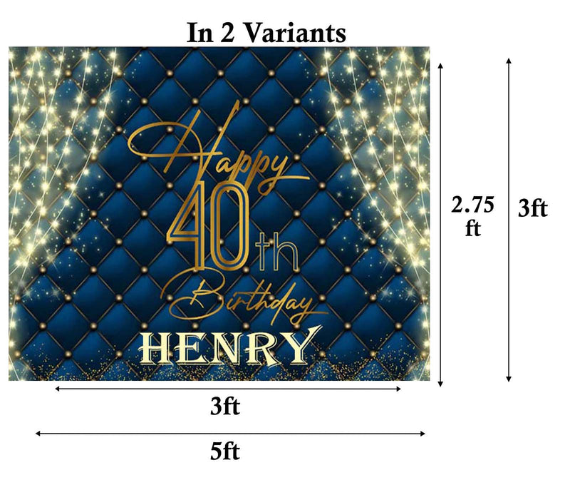 40th Theme Birthday Party Personalized Backdrop.