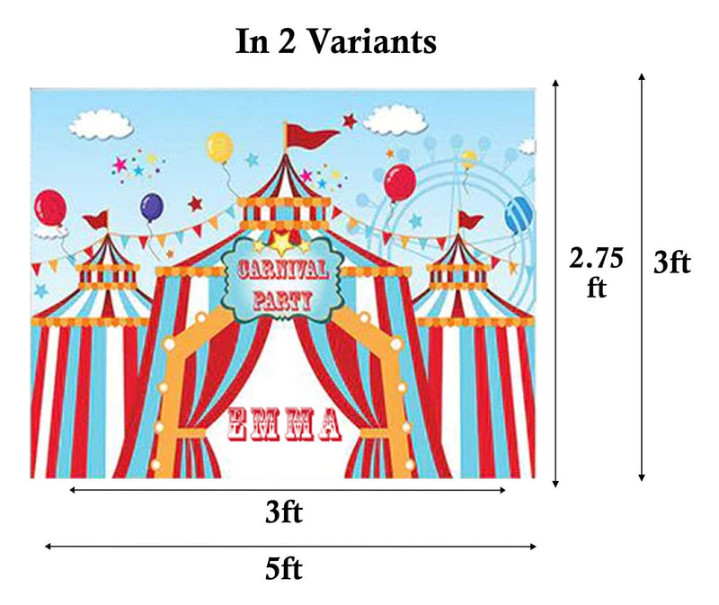 Carnival Theme Birthday Party Personalized Backdrop.