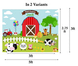 Farm Animal Birthday Party Personalized Backdrop.