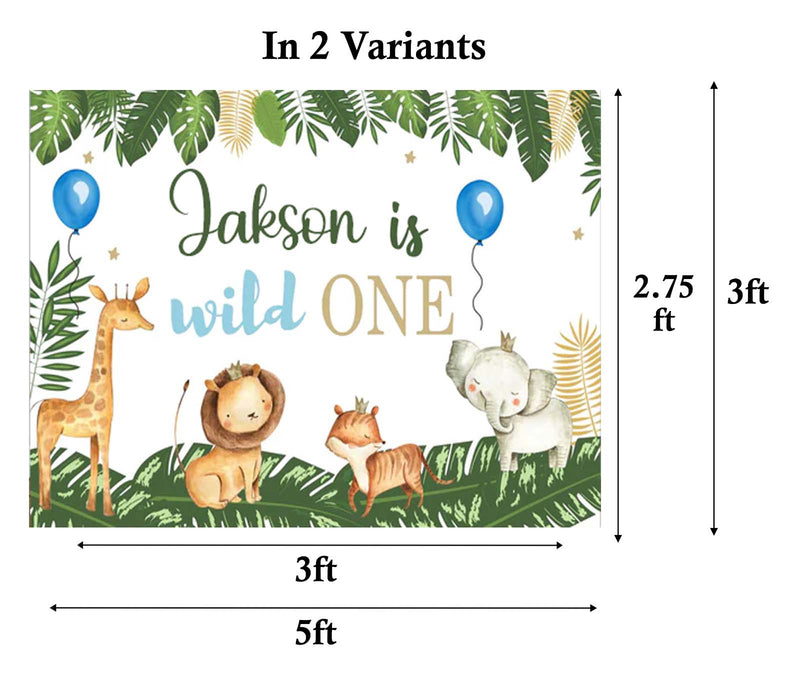 Wild One Birthday Party Personalized Backdrop.