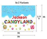 Candyland Birthday Party Personalized Backdrop.