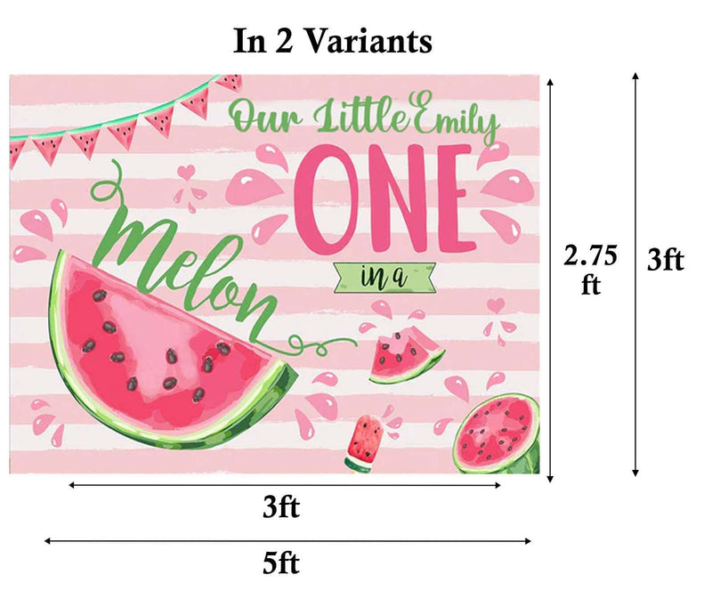 One In A Melon Birthday Party Personalized Backdrop.