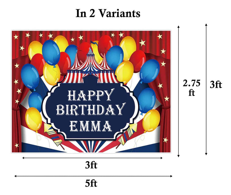 Carnival Theme Birthday Party Personalized Backdrop.