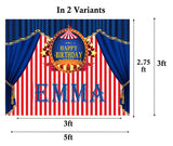 Carnival Theme Birthday Party Personalized Backdrop.