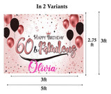 60th Theme Birthday Party Personalized Backdrop