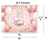 16th Birthday Party Personalized Backdrop