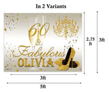 60th Theme Birthday Party Personalized Backdrop