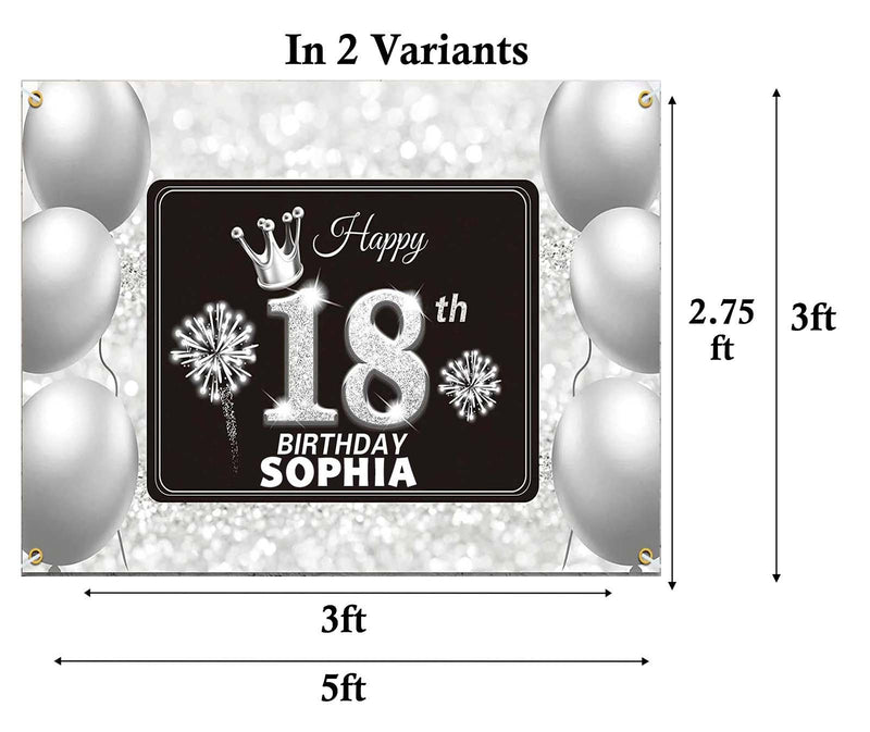 18th Birthday Party Personalized Backdrop.