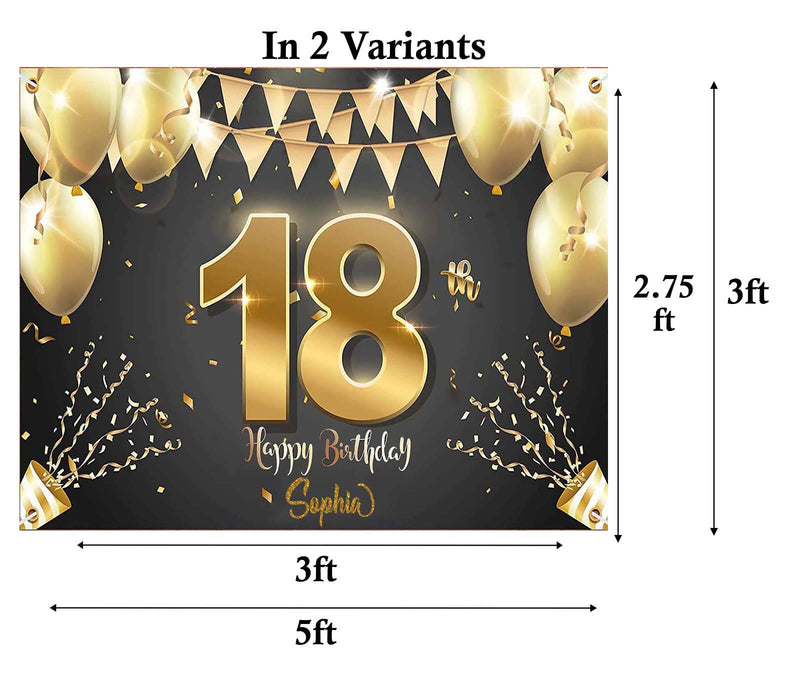 18th Birthday Party Personalized Backdrop.