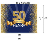 50th Theme Birthday Party Personalized Backdrop