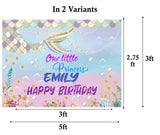 Mermaid Theme Birthday Party Personalized Backdrop.