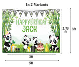 Panda Birthday Party Personalized Backdrop.