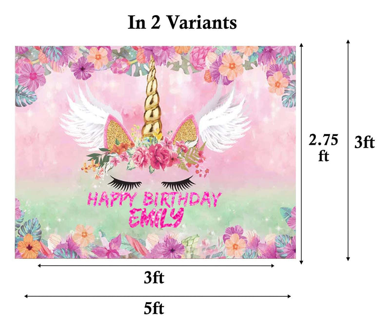 Unicorn Theme Birthday Party Personalized Backdrop.