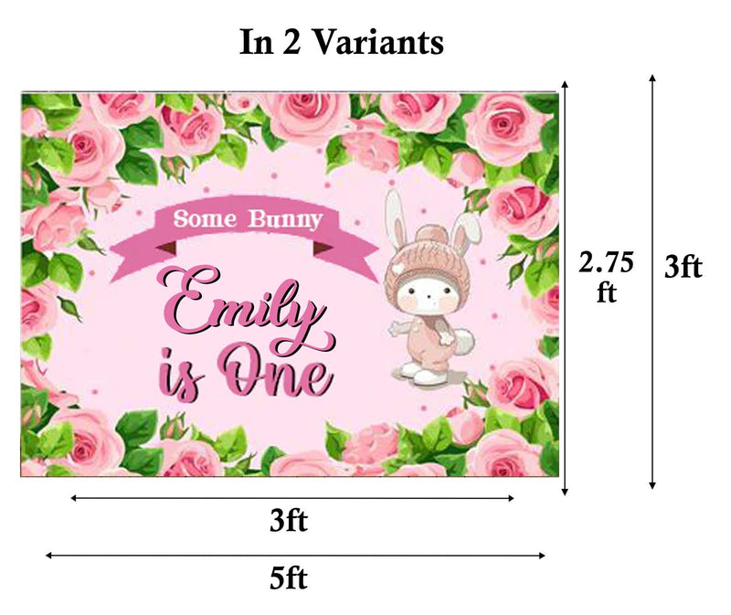 Bunny Birthday Party Personalized Backdrop.