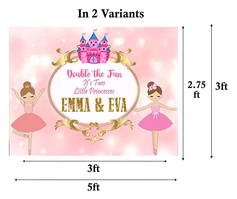 Twin Girls Birthday Party Personalized Backdrop.