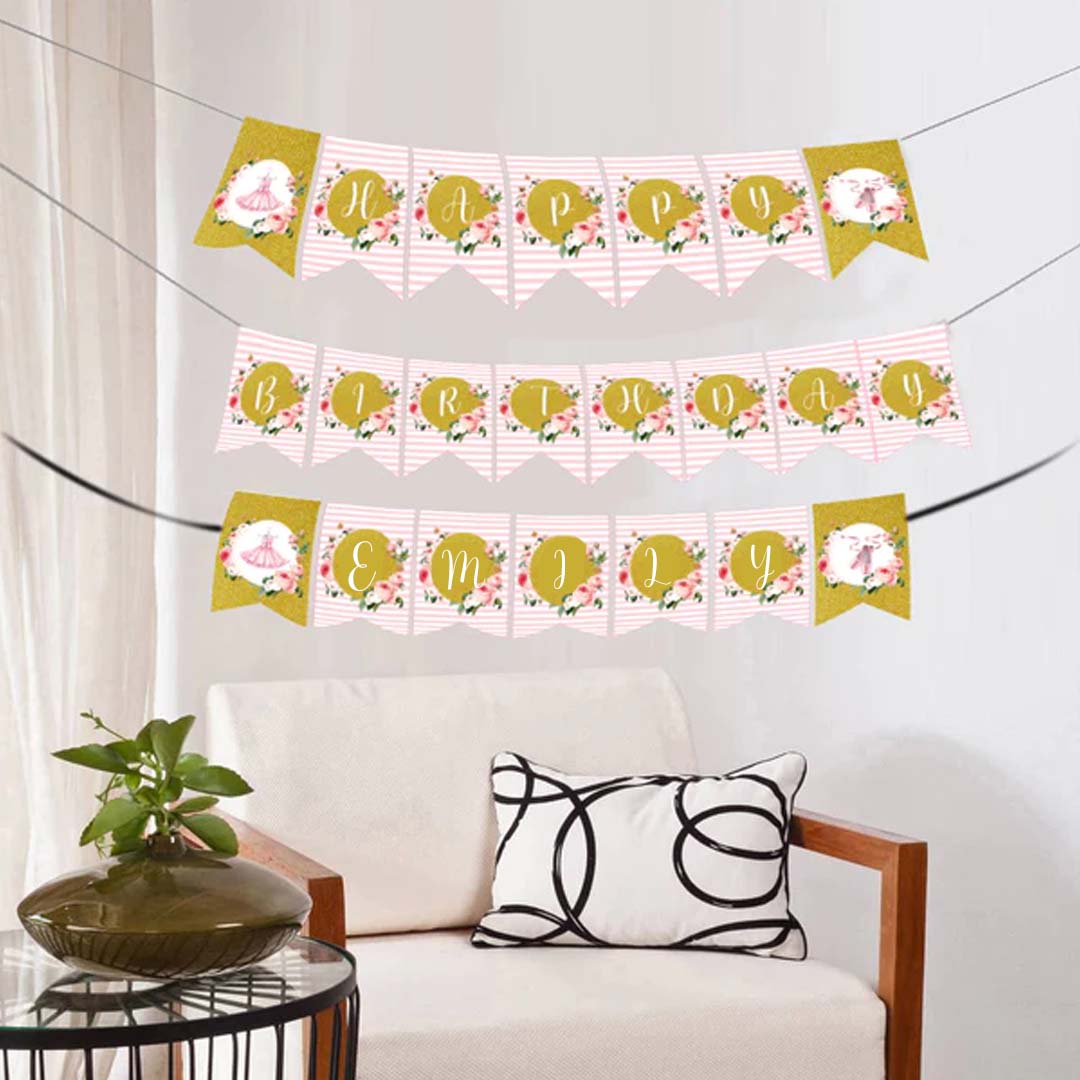 Ballerina Theme  Birthday Party Banner for Decoration