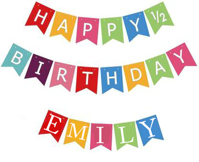 Half Birthday Party Banner for Decoration