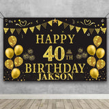 40th Theme Birthday Party Personalized Backdrop.