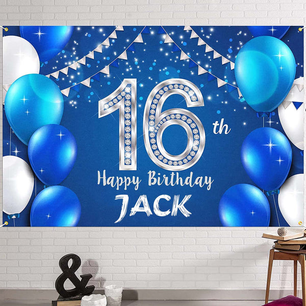 16th Birthday Party Personalized Backdrop