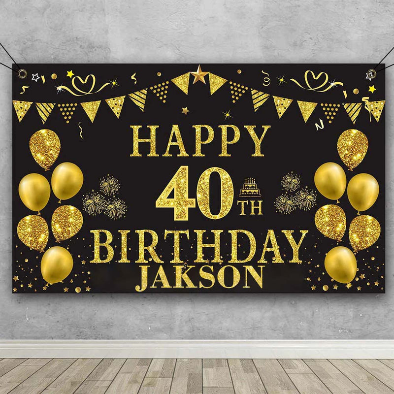 40th Theme Birthday Party Personalized Backdrop.