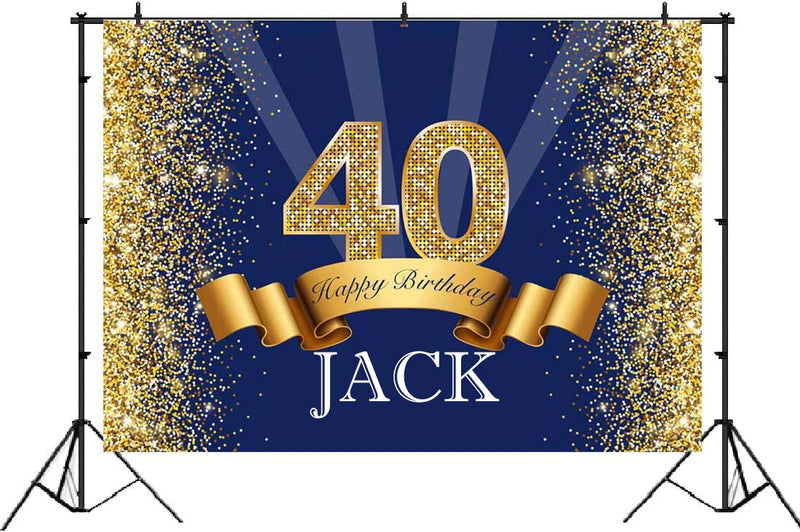 40th Theme Birthday Party Personalized Backdrop.