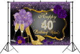 40th Theme Birthday Party Personalized Backdrop.