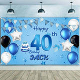 40th Theme Birthday Party Personalized Backdrop.