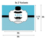 Little Man Theme Birthday Party Personalized Backdrop.