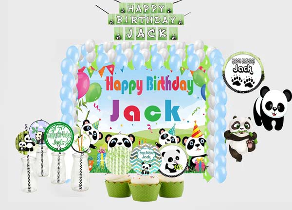 Panda Theme Birthday Complete Personalize Party Kit