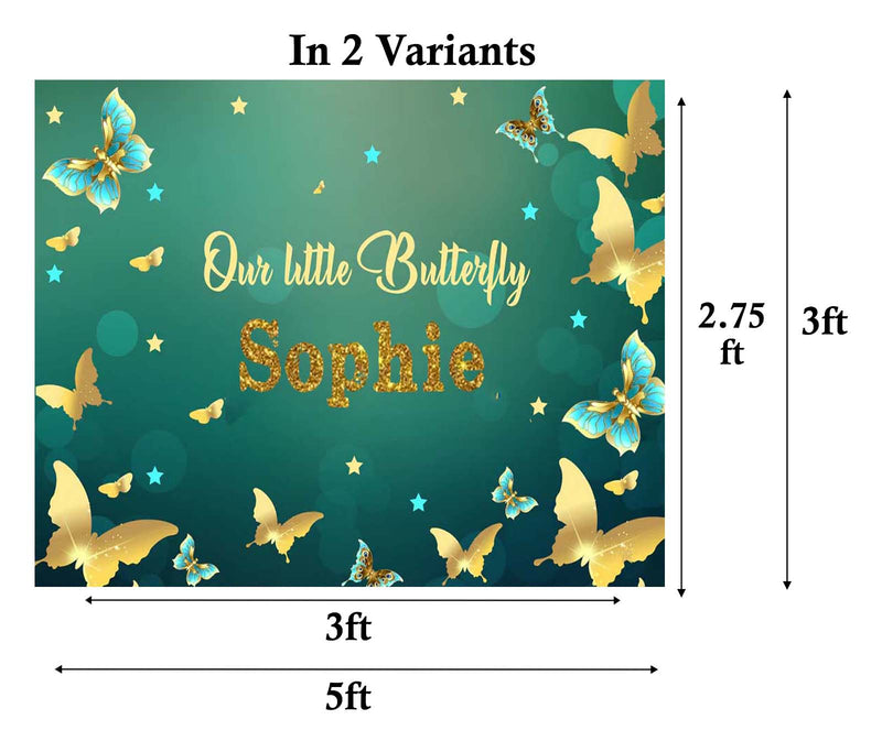 Butterflies & Fairies Theme Birthday Party Personalized Backdrop.