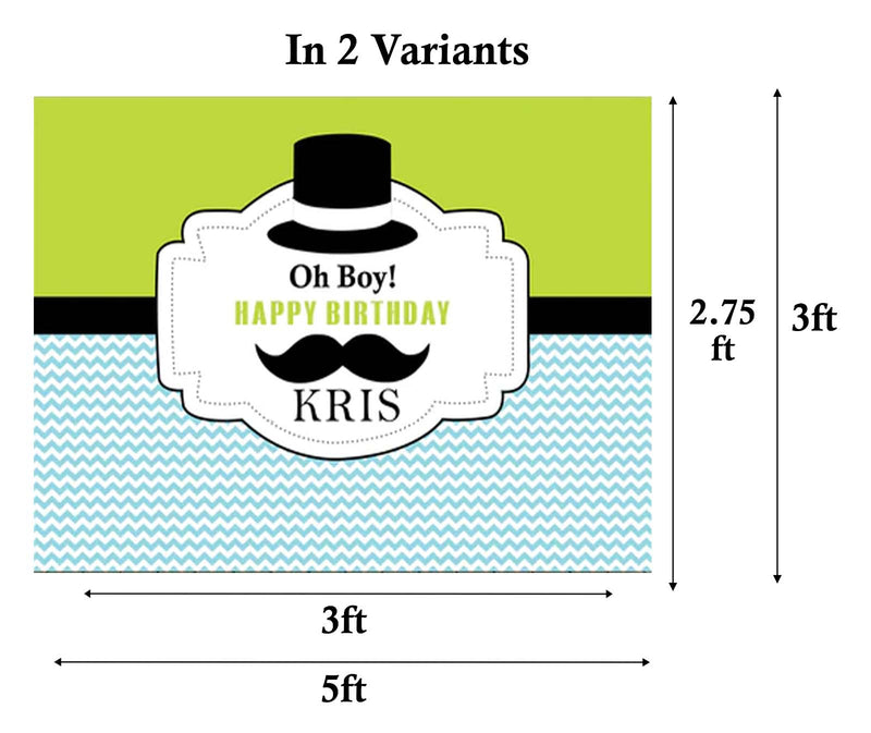 Little Man Theme Birthday Party Personalized Backdrop.