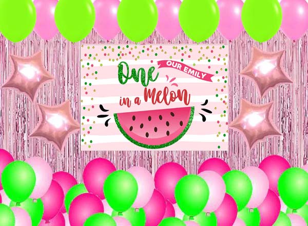 One In A Melon Birthday Party Complete Set with Personalized Backdrop