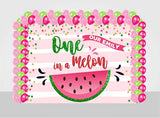 One In A Melon Birthday Party Decoration Kit With Personalized Backdrop.