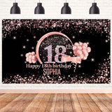 18th Birthday Party Personalized Backdrop.