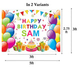 Joyful Party Theme Birthday Party Personalized Backdrop.