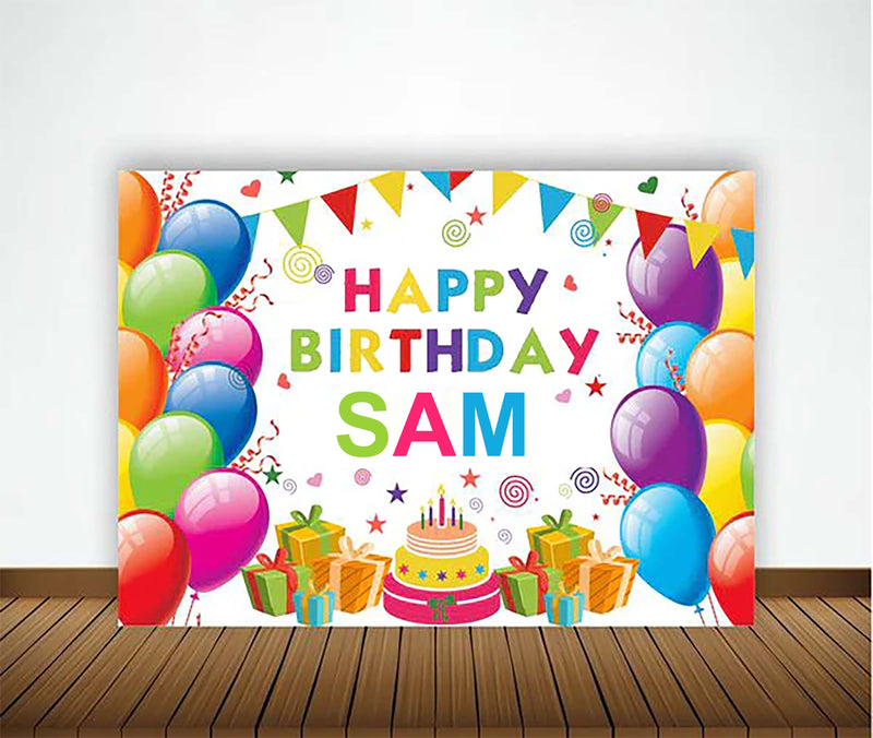 Joyful Party Theme Birthday Party Personalized Backdrop.