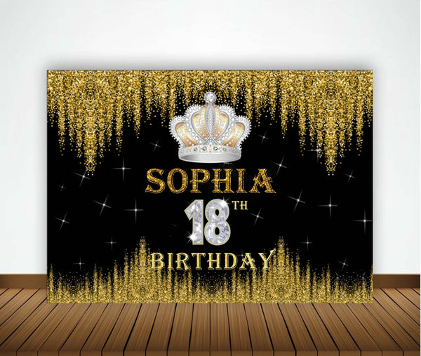 18th Birthday Party Personalized Backdrop.