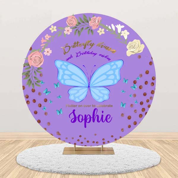 Butterflies & Fairies Theme Birthday Party Round Backdrop