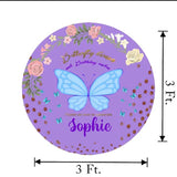 Butterflies & Fairies Theme Birthday Party Round Backdrop