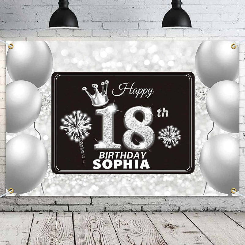 18th Birthday Party Personalized Backdrop.